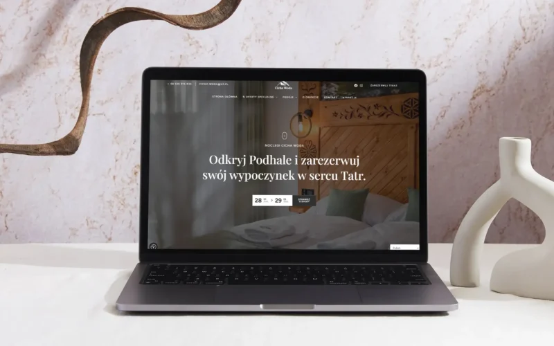 Strona internetowa obiektu Cicha Woda – noclegi w Szaflarach, realizacja Webdes
